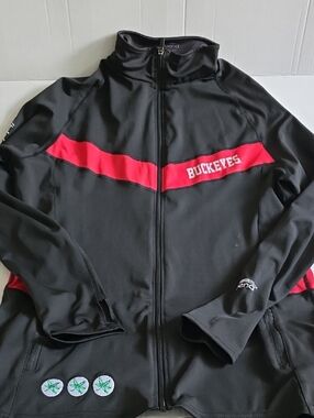 Bend Ohio State Buckeyes Black & Red Zip-Up Jacket